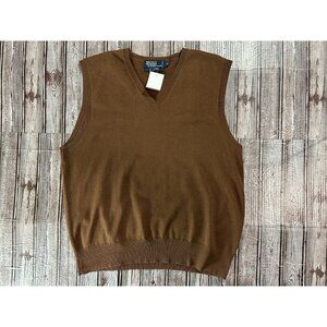 Polo Ralph Lauren 100% Cashmere Sweater Vest size XL color brown